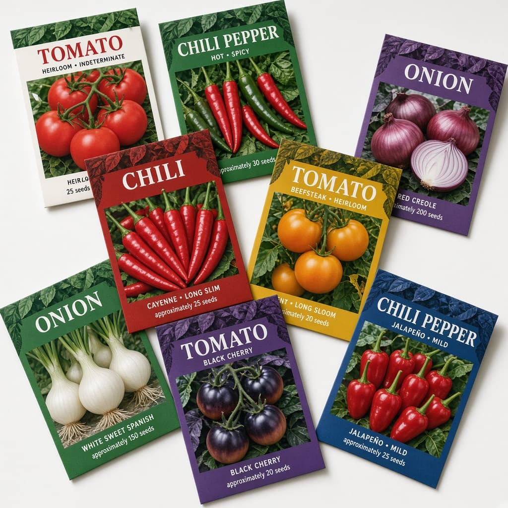 Vegetable seed packets