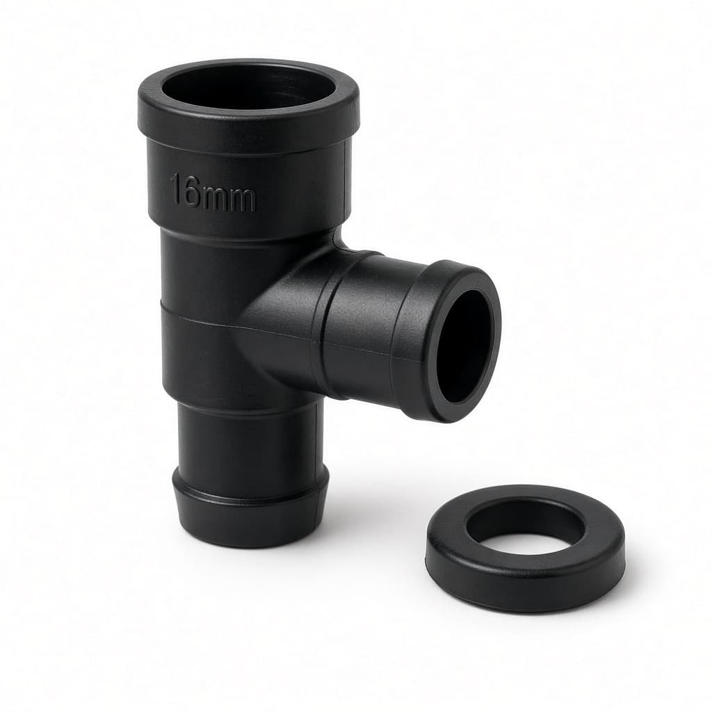16 mm drip tee + rubber